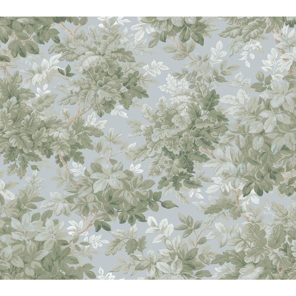 Greenwood Light Blue Deciduous Wallpaper