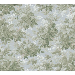 Greenwood Light Blue Deciduous Wallpaper Sample