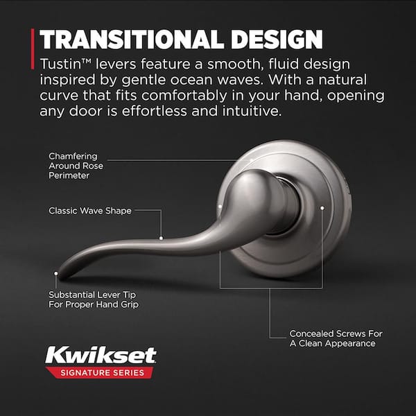 Kwikset Tustin Satin Nickel Left-Handed Half-Dummy Door Handle