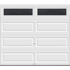 Classic Steel Long Panel 9 ft x 7 ft Insulated 12.9 R-Value  White Garage Door with Windows