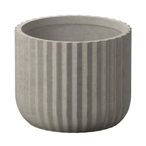 17 in. Large Light Gray Concrete Round Planter/Pot with Drainage Holes