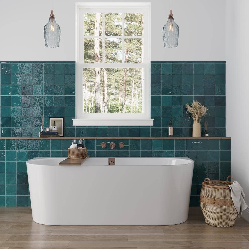 Apollo Green Ceramic Glossy Pencil Bullnose Tile Trim 8-inch