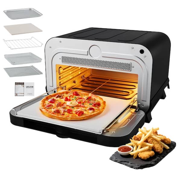 Pizza Oven, 8 Presets Electric Pizza Ovens Air Fry Combo, 12in. Indoor Pizza Maker Smart Knob Control, 750°F Max Temp