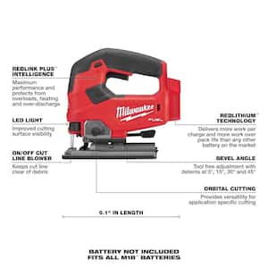 M18 FUEL 18-Volt Lithium-Ion Brushless Cordless Jig Saw with M18 5.0 Ah Battery