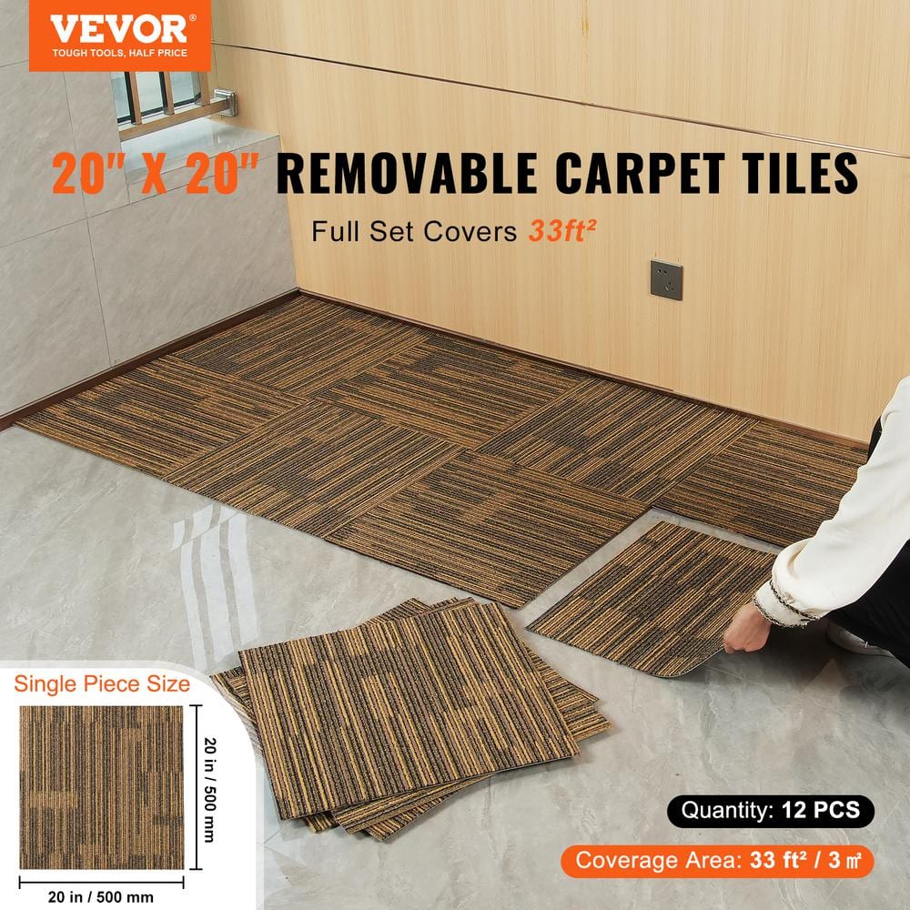20'' W x 20'' L Level Cut And Loop Polyester Carpet Tile