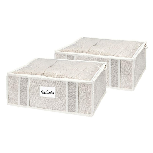 Simplify Sweater Storage Bag in Faux Jute (2-Piece)