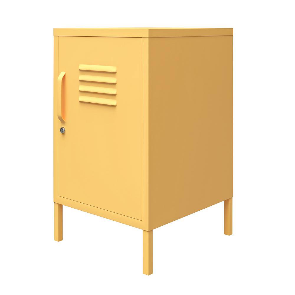 Novogratz Yellow Metal Locker End Table with Storage