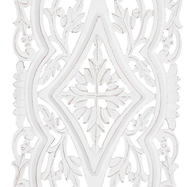 Litton Lane Large White Handcarved Rectangular Carved Wood Wall Decor Panels 16 In X 48 Set Of 2 31886 - Large White Carved Wood Wall Decor Litton Lane Large White Handcarved Rectangular Carved Wood Wall Decor Panels 16 In X 48 Set Of 2 31886 - Large White Carved Wood Wall Decor