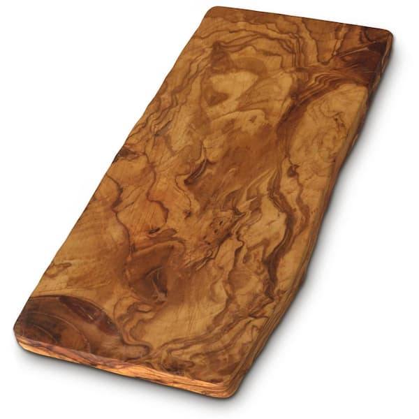 Unbranded 16 in. Brown Wood Cutting Boards with Rustic Solid Olive Wood-No Glue; Handmade Charcuterie Board