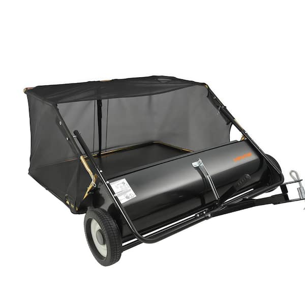 50" Tow Behind Lawn Sweeper, 26 Cu.Ft Leaf/Grass Collector, Adjustable Height, Heavy Duty for Yard/Lawn/Farm.