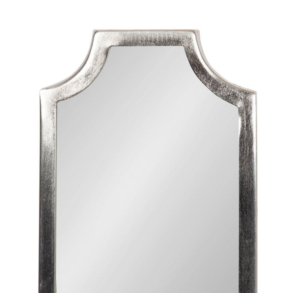 Silver Scalloped Mirrored Wall Sconce with Glass Cylinder