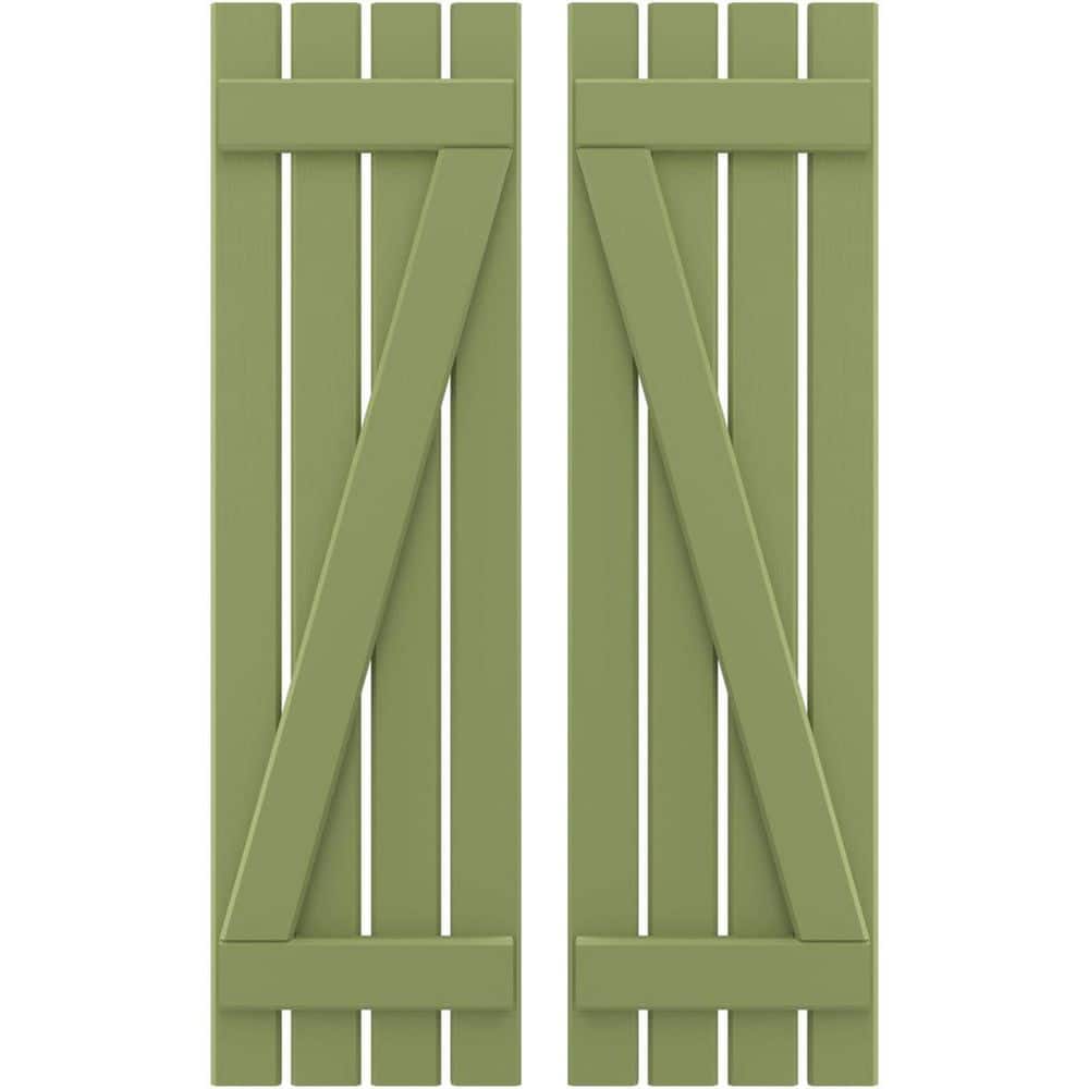 15-1/2 in. W x 83 in. H Americraft 4-Board Exterior Real Wood Spaced Board and Batten Shutters with Z-Bar in Moss Green price history on PriceWatchPro