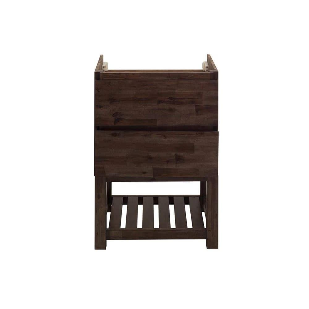 Acacia Wood 46" Freestanding Double Sink Bathroom Vanity Base