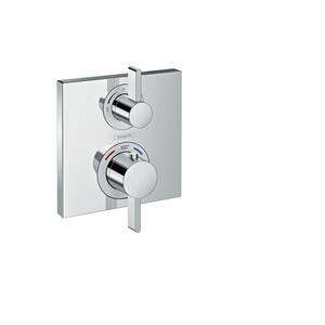 Ecostat Square 2-Handle Shower Trim Kit in Chrome Valve Not Included