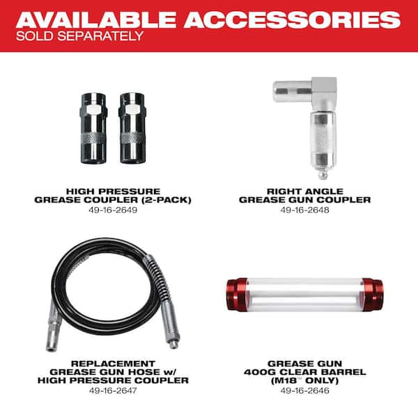 Milwaukee - M18 18V Lithium-Ion Cordless Grease Gun 2-Speed with (1) 1.5Ah Batteries, Charger, Tool Bag