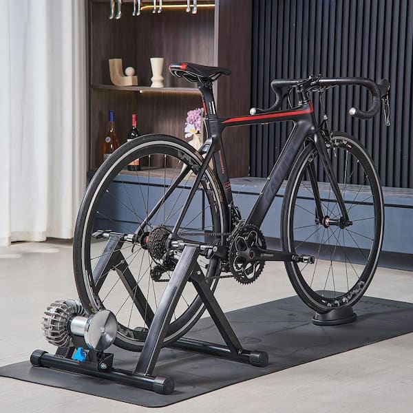bicycle stationary stand for indoor exercise VEVOR Bike Trainer, 26-29 Inch & 700C Wheels, Foldable Fluid Trainer Riding with Quick Release Skewer & Front Wheel Riser Block, Fits Road Bikes The Alpcour Indoor Bike Trainer Stand is a fantastic choice for those seeking all Saris - Mag Trainer