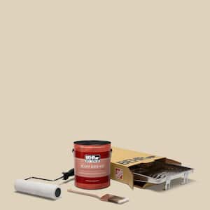 1 gal. #PPU4-12 Natural Almond Ultra Extra Durable Flat Interior Paint and 5-Piece Wooster Set All-in-One Project Kit