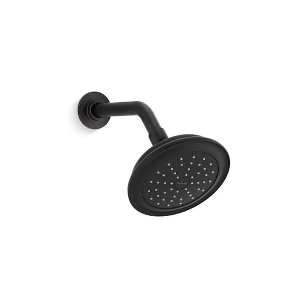 Kohler Artifacts 1 Spray Patterns 175 Gpm 6 In Wall Mount Fixed Shower Head In Matte Black 5932