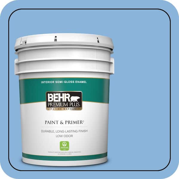 BEHR PREMIUM PLUS 5 gal. #570B-4 Bayou Semi-Gloss Enamel Low Odor Interior Paint & Primer