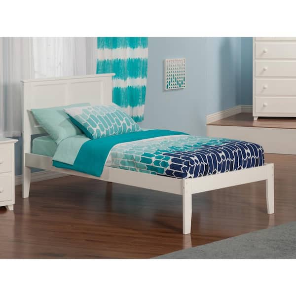 AFI Madison White Twin Platform Bed with Open Foot Board