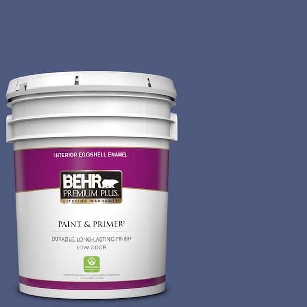 BEHR PREMIUM PLUS 5 gal. #BIC-37 Dark Iris Eggshell Enamel Low Odor Interior Paint & Primer