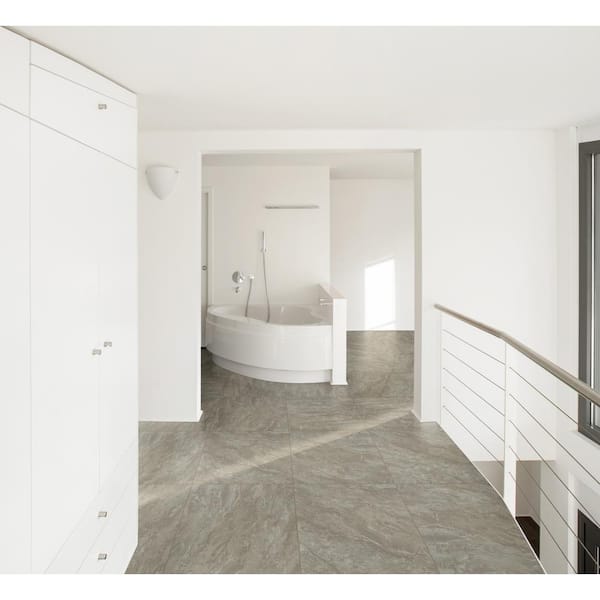 Onyx Grigio 24 in. x 24 in. Matte Porcelain Stone Look Floor and Wall Tile (16 sq. ft./Case)