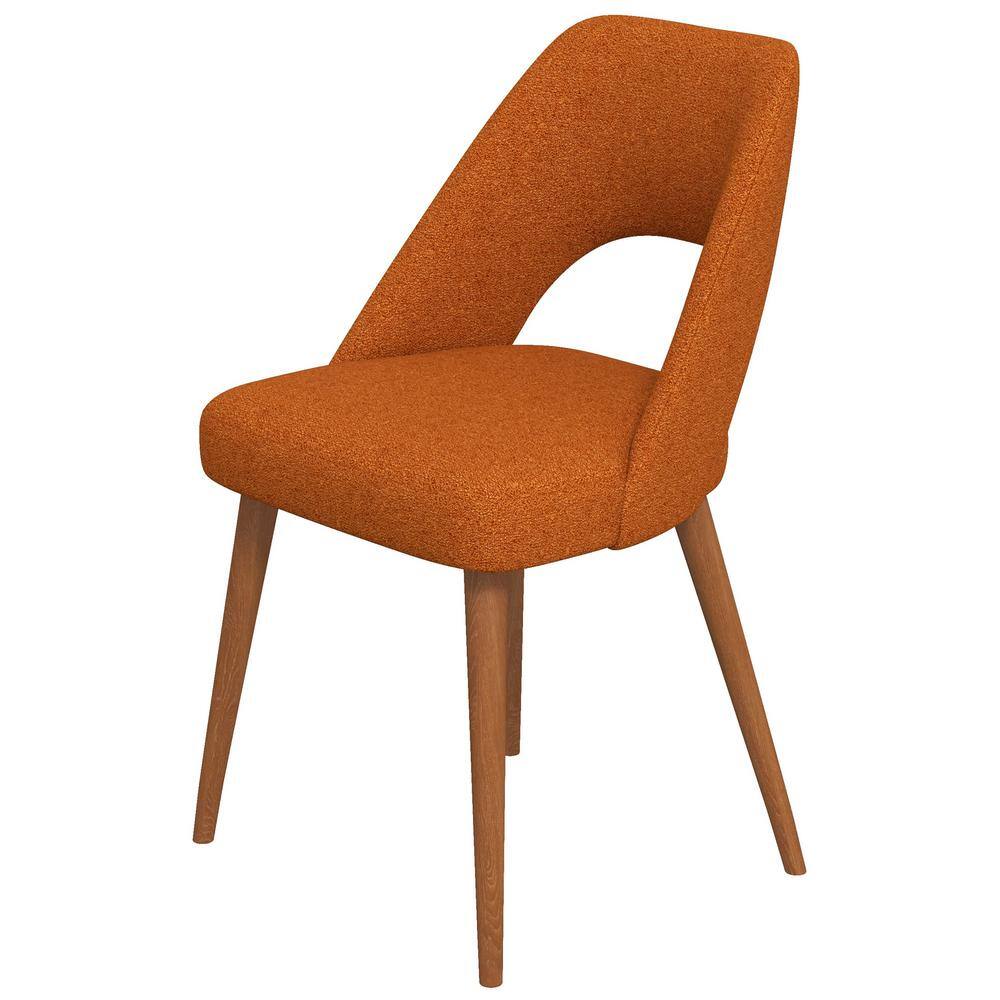 Reviews For Ashcroft Furniture Co Arlo Orange Boucle Fabric Dining Chair Single Pg The