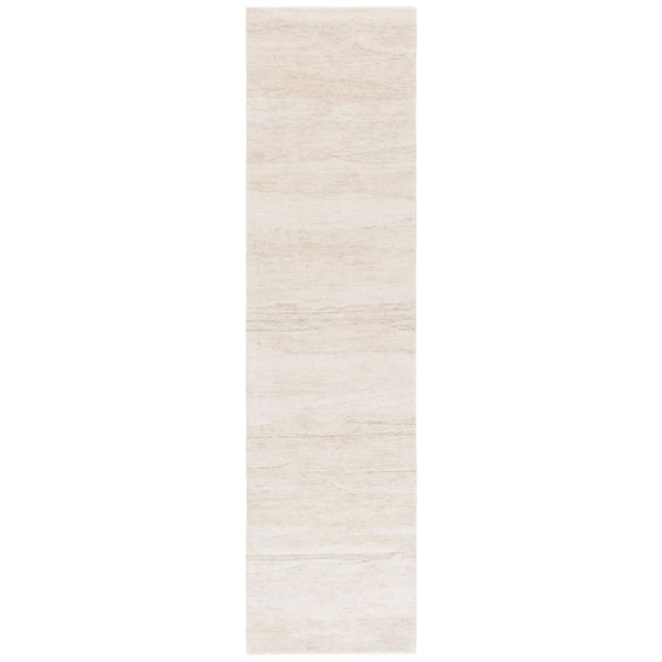 Ebony 2 ft. x 9 ft. Light Green/Ivory Abstract Striped Runner Rug