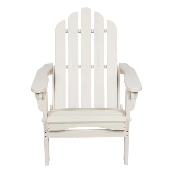 Shine Company Marina II Eggshell White Folding Wood Adirondack Chair