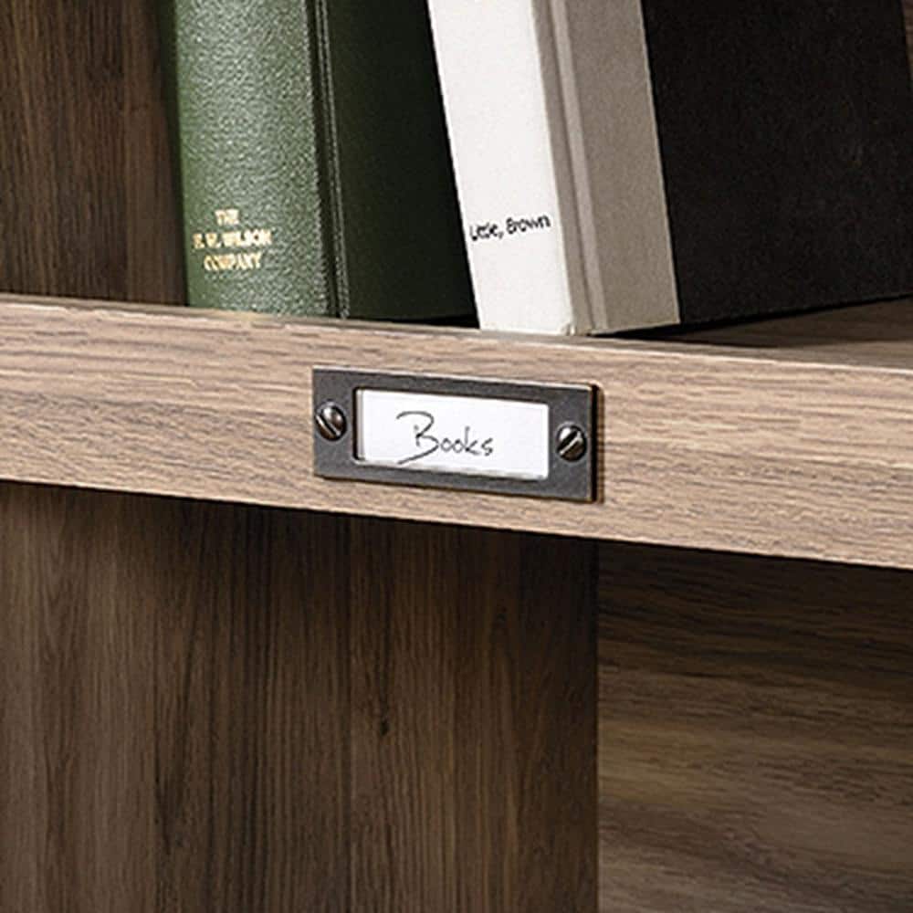 Barrister Lane 60'' Salt Oak Adjustable Cubby Bookcase with Metal Hardware