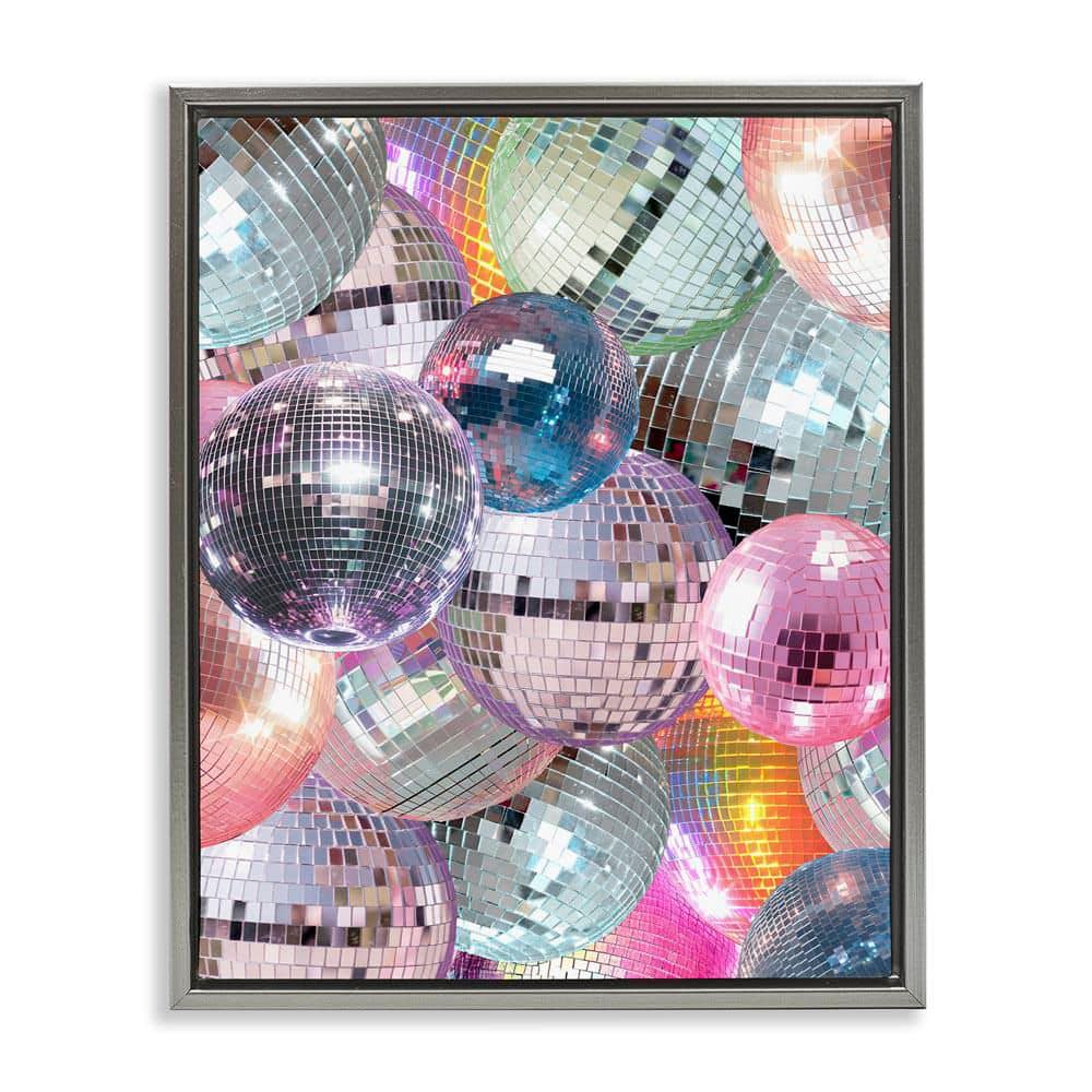 Pastel Disco Balls Cluster by Daphne Polselli Gray Floater Frame Music Graphic Art Print 31 in. x 25 in. price history on PriceWatchPro