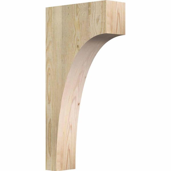 Ekena Millwork 4 in. x 12 in. x 24 in. Douglas Fir Huntington Rough Sawn Corbel