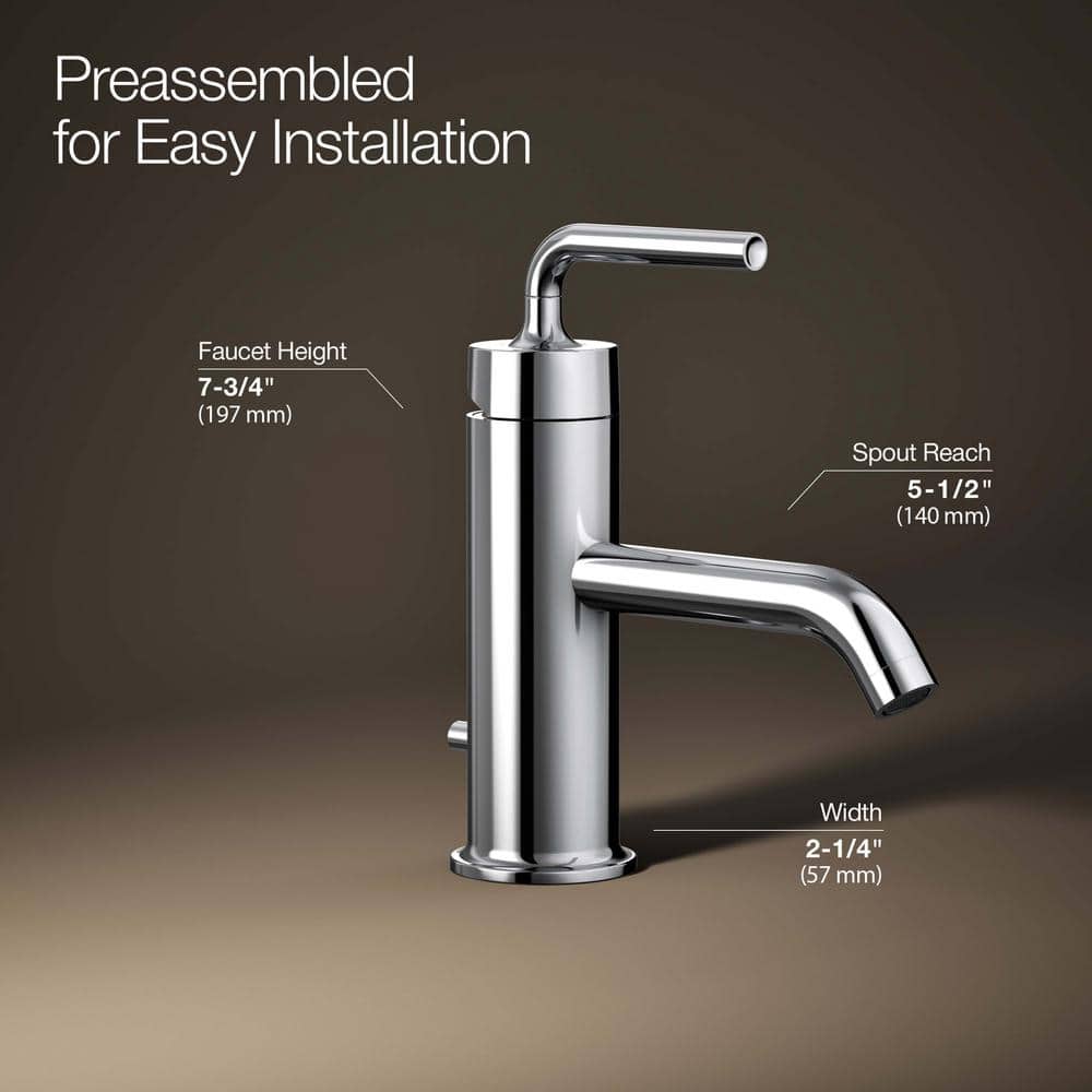 Polished Chrome Single-Handle Bathroom Sink Faucet