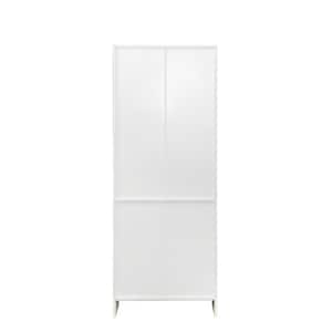 27.1 in. W x 70.8 in. D x 17.5 in. H White Linen Cabinet with 2 Doors and Adjustable Shelf for Bathroom Kitchen