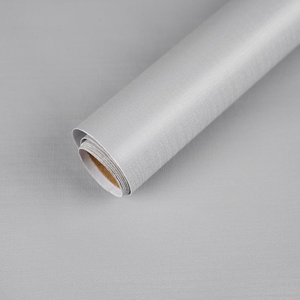 Grey Peel and Stick Wallpaper Textured Contact Paper Self-Adhesive & Removable Wall Paper (2-Roll, Covers 25.83 sq. ft.)