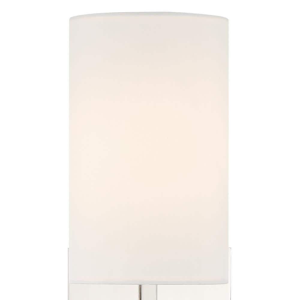 Polished Nickel 1-Light Sconce with White Silk Shade