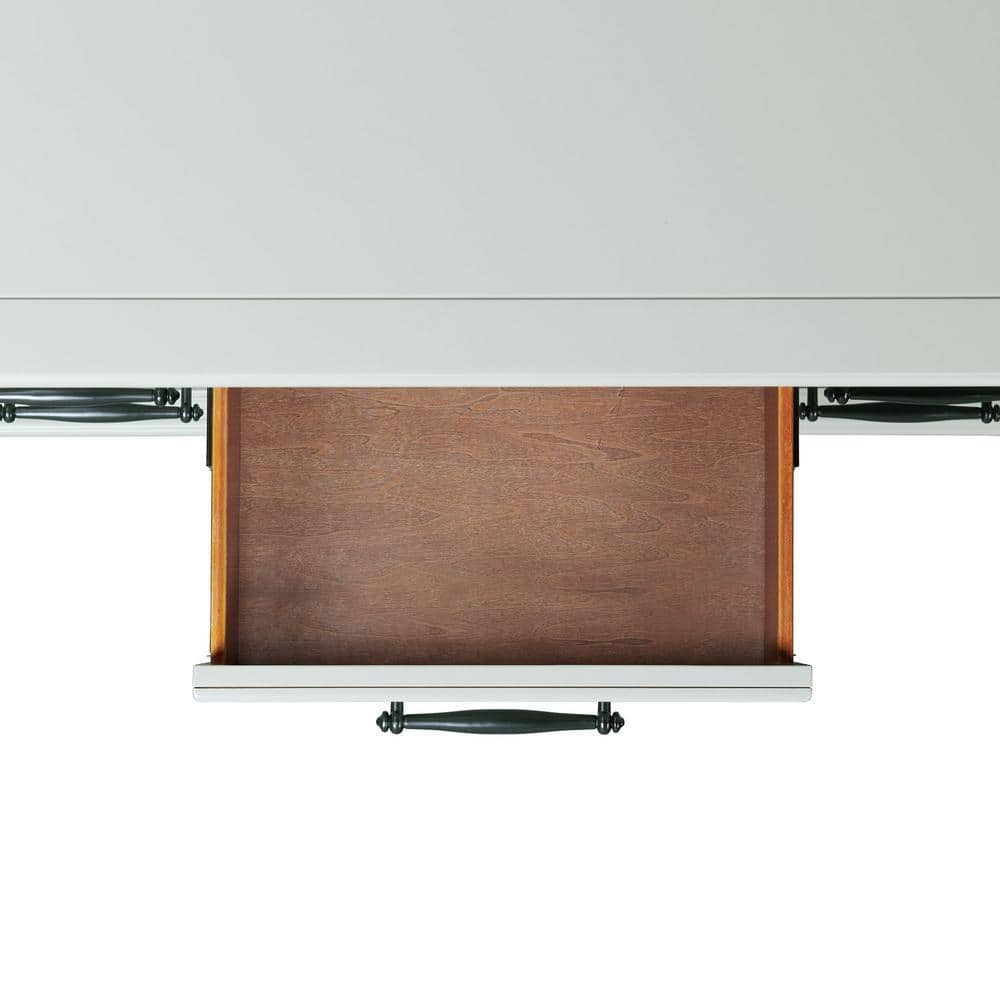 Traditional Gray 9-Drawer Dresser with Bevel Edges and Bun Feet