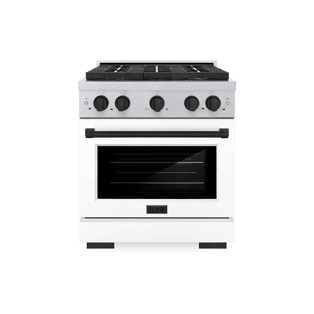 Autograph 30 in. 4.2 cu. ft. Gas Range with 4-Burner Cooktop and Gas Oven in Satin with White Matte and Matte Black price history on PriceWatchPro