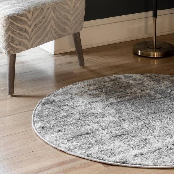 Deedra Misty Contemporary Gray 10 ft. Round Rug