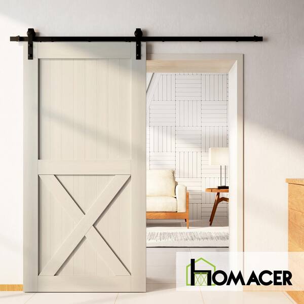 HOMACER 48 in. x 96 in. X-Frame Tinsmith Gray Solid Natural Pine