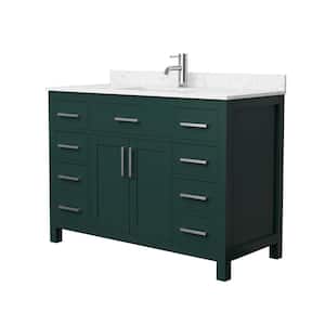 Beckett 48 in. W x 22 in. D x 35 in. H Single Sink Bathroom Vanity in Green with Carrara Cultured Marble Top