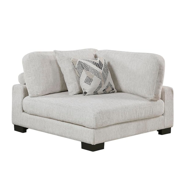 Beane Beige Textured Microfiber Arm Chair