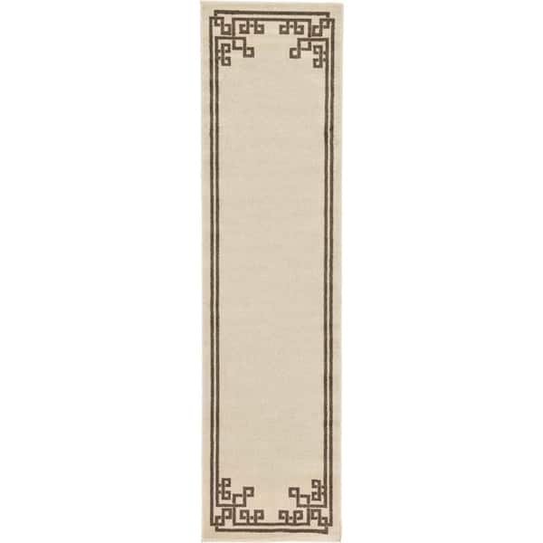 Unique Loom Athens Geometric Beige 2' 7 x 10' 0 Runner Rug