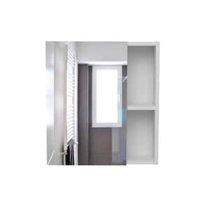 17.7 in. W x 19.5 in. H White Rectangular Wood Recessed or Surface Mount Medicine Cabinet with Mirror