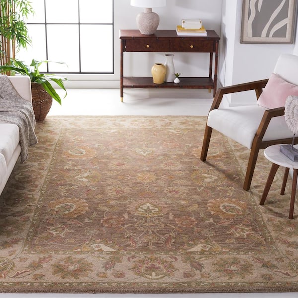 Heritage Brown/Ivory 8 ft. x 10 ft. Antique Border Area Rug