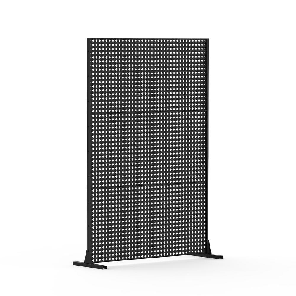 48 in. Metal Garden Fence Outdoor Privacy Screen Garden Screen Panels in Black(Block) price history on PriceWatchPro