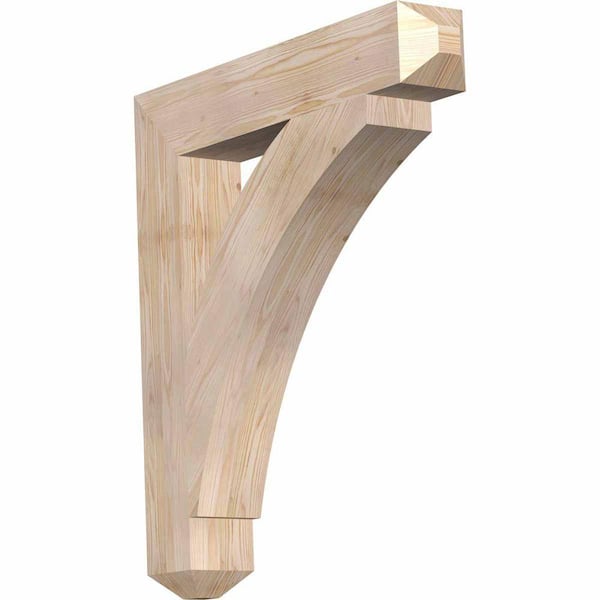 Ekena Millwork 5.5 in. x 38 in. x 34 in. Douglas Fir Thorton Craftsman Smooth Bracket