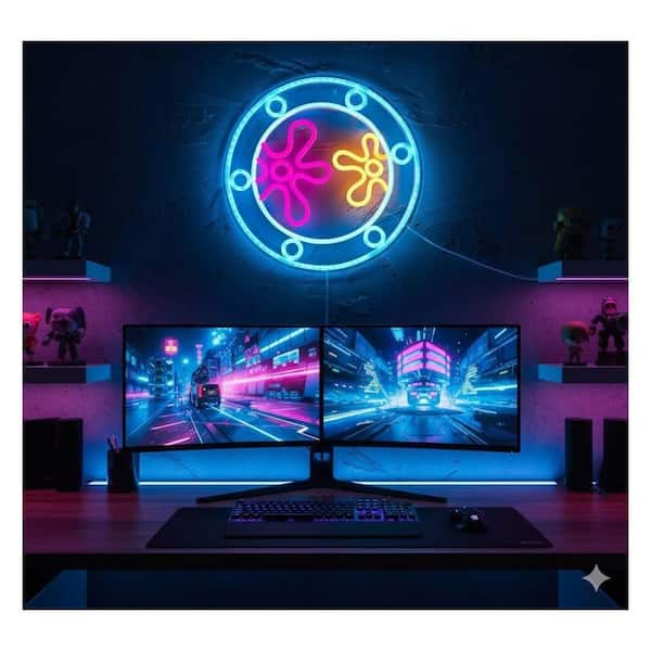 Afoxsos Ocean World Porthole LED Neon Sign USB Powered Handmade