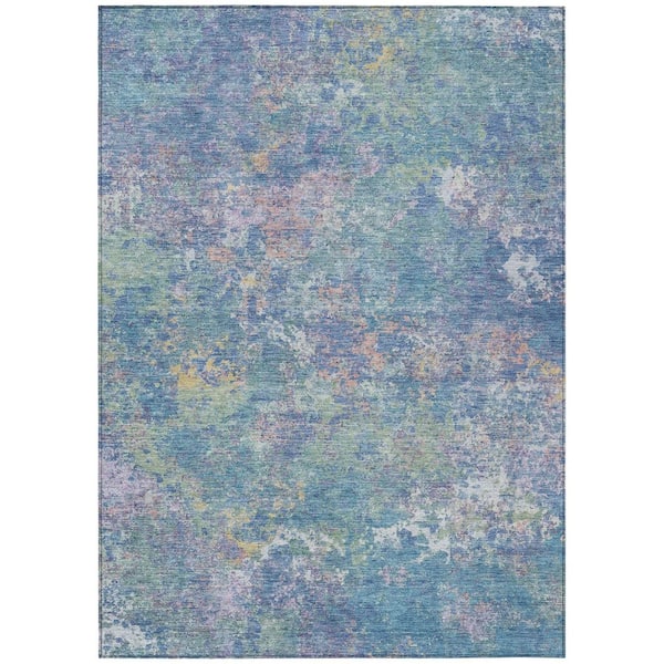 Addison Rugs Chantille Machine Washable Indoor/Outdoor Abstract ACN2166 Aqua 10 ft. x 14 ft. Area Rug