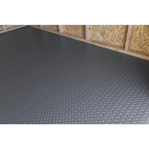 Shed Flooring Slate Grey Diamond Tread Commercial Vinyl Sheet Flooring (8 ft. W x 8 ft. L)